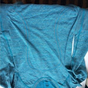 Blue Long-Sleeve Athletic Top